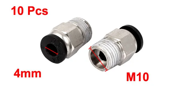 4mm to M10 Push in Pneumatic Air Quick Connect Tube Fitting Coupler 10pcs