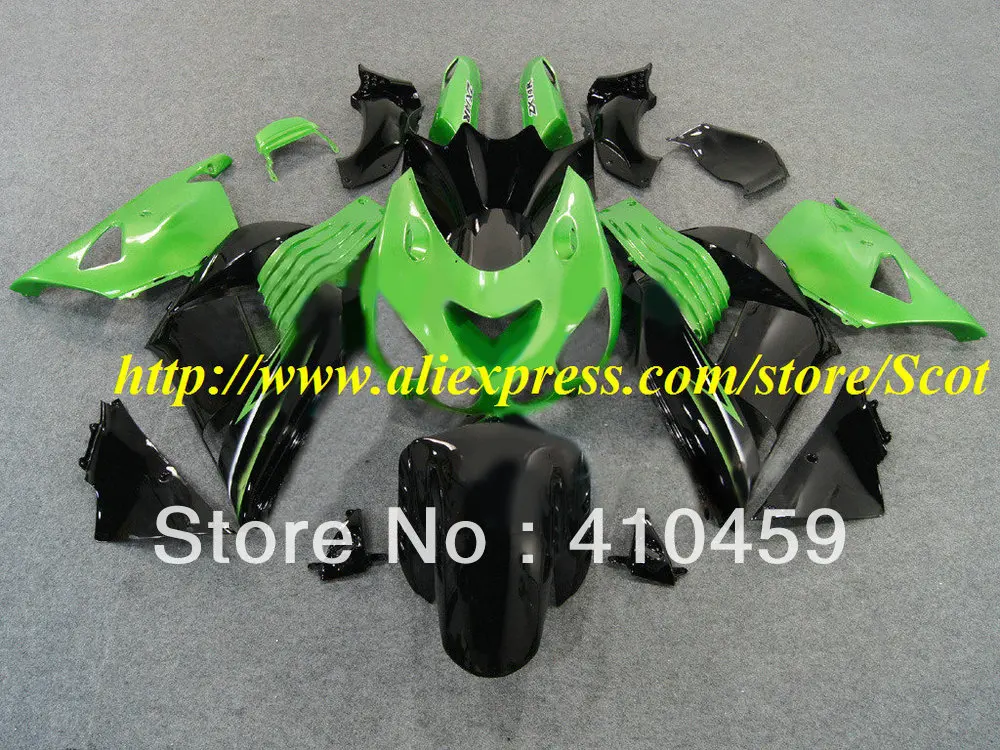 

2013 Fashion green gloss black Fairing kit for KAWASAKI Ninja ZX14R 06 07 ZX 14R 2006 2007 ZX-14R 06-07 2006-2007