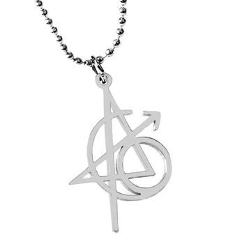 

The Avengers Logo Stainless Steel Pendant Necklace With Beaded Chain 20pcs/lot
