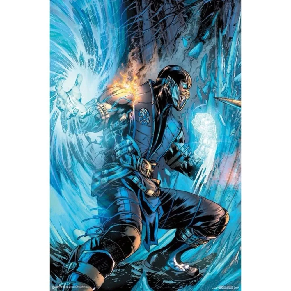 Home Decor Mortal Combat Sub Zero-Silk Art Poster Wall Sicker Decoration Gift