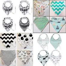 Детский хлопковый нагрудник для кормления Слюнявчик с милыми банданами