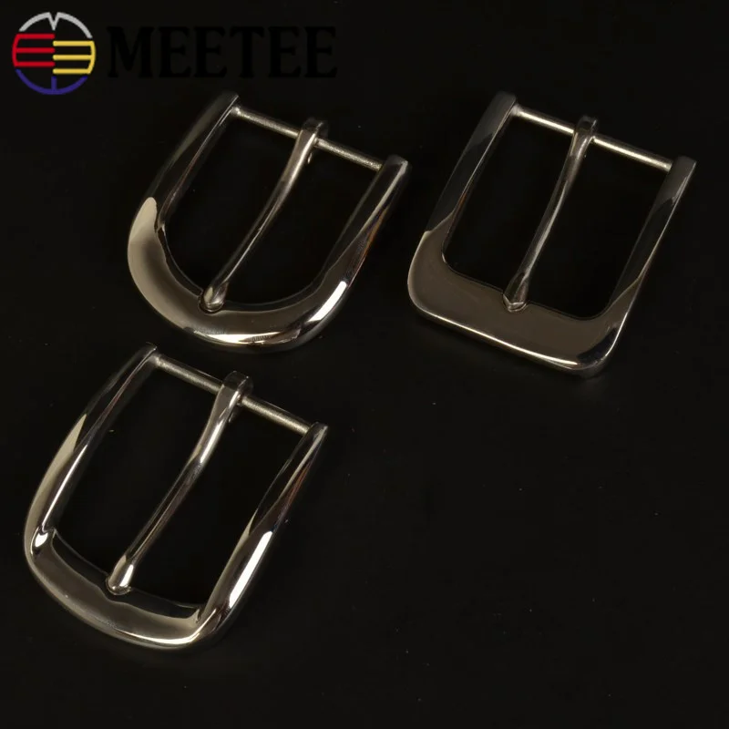 Meetee 1pc 40mm High-grade Stainless Steel Belt Buckles Metal Mirror Pin Buckle DIY Leather Craft Jeans Decor Accessory BD532 | Дом и сад