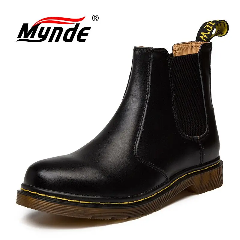 Comprar Otoño Invierno cuero genuino tobillo Chelsea botas hombres zapatos Vintage clásico masculino alta calidad cuero botines tamaño grande 38 45