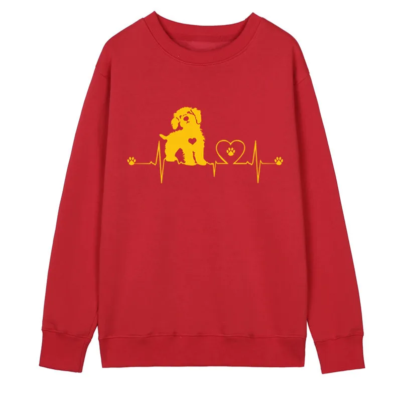 Осенняя Женская сердцебиение Goldendoodle фуфайки, женские толстовки флис с круглым вырезом животное собака девушка женский свитер пуловер OZ-027 - Цвет: As picture