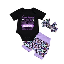 

Newborn Baby Girls Cotton Tops Bodysuit Shorts Pants Outfits Clothes Summer Size 0-24M