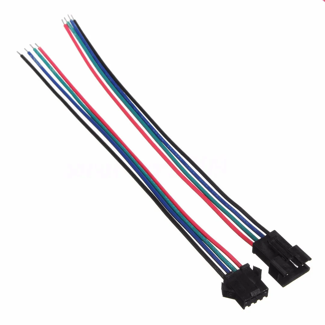 10 Sets 4 Pin JST SM 2.54mm Male & Female Connectors With 22AWG Wire 15cm Length