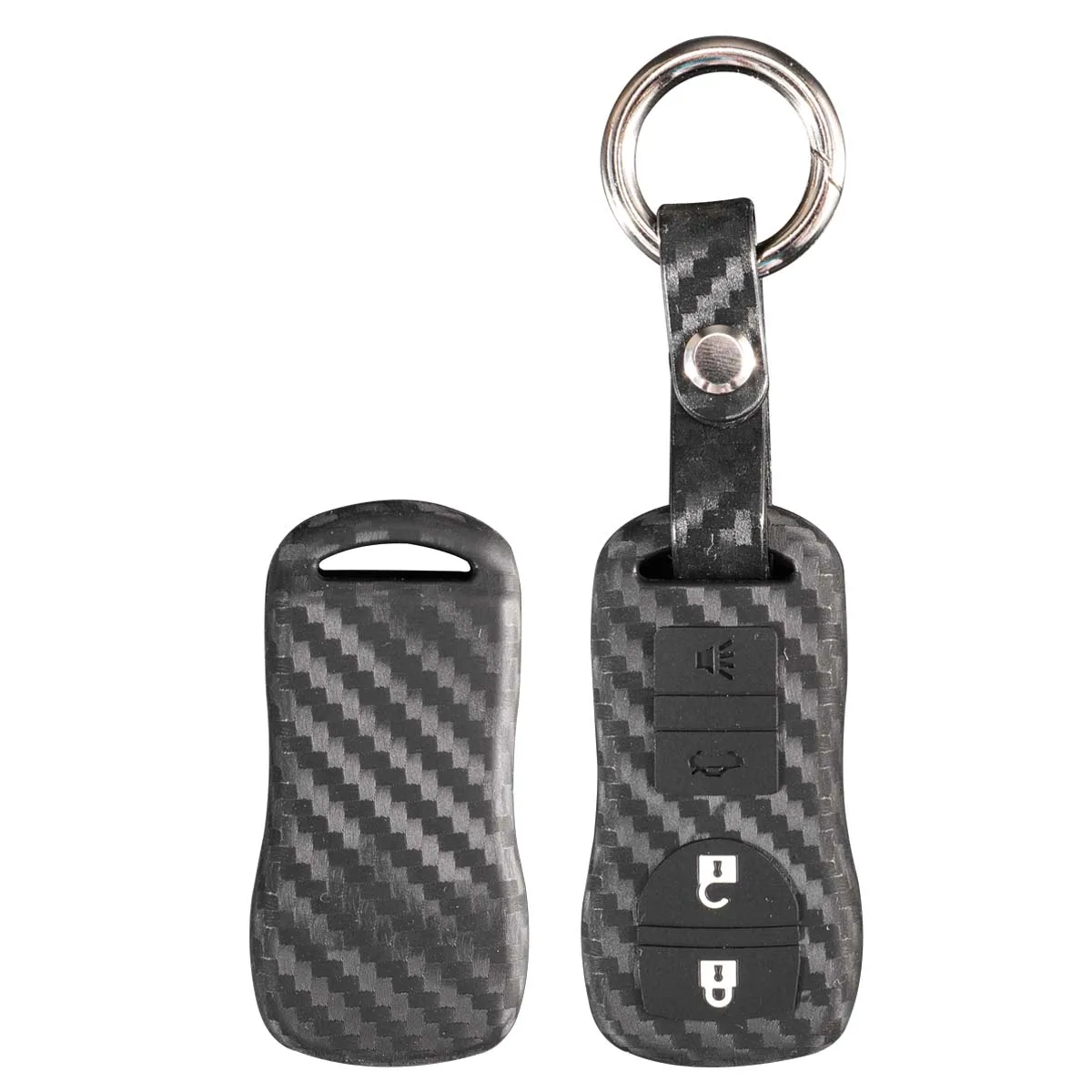 

Carbon Fiber Silicone Key Case Cover For Nissan Armada Sentra 350Z Altima Maxima Infiniti Remote Keyless Shell