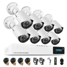 

H.View 720P 8CH Security CCTV Camera System 720P Surveillance Kit For Home Video Surveillance Cameras Outdoor