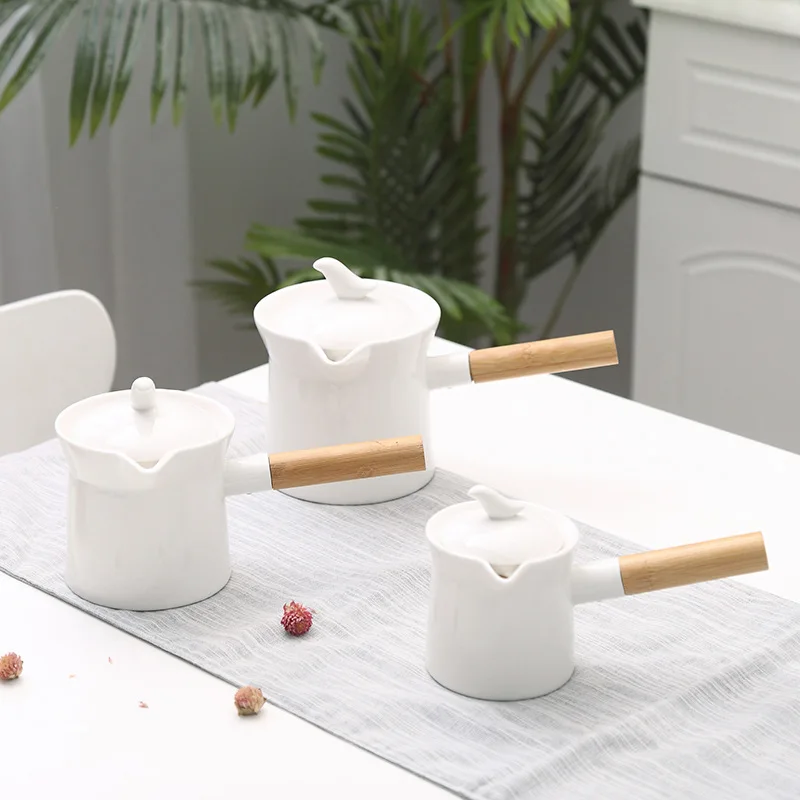 ITAX-8830 Ceramic coffee pot set Japanese family teapot milk pot dining room with cover wooden handle teapot ITAX-8830 Ceramic coffee pot set Japanese family teapot milk pot dining room with cover wooden handle teapot