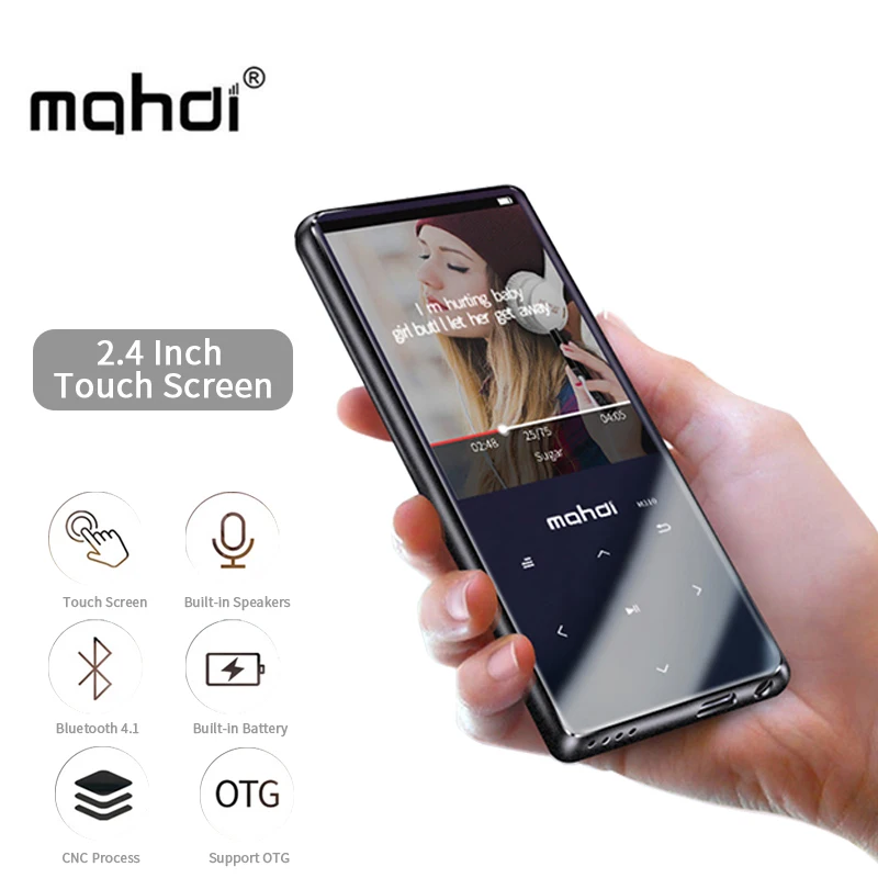 Mp3 плеер Mahdi Bluetooth 4 1 сенсорный экран Спортивная Портативная аудиосистема 8 ГБ Hi Fi с