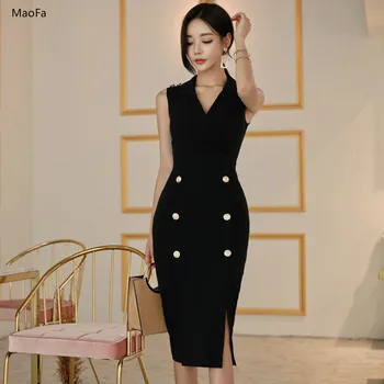 

2018 Summer Sleeveless Bodycon Party Dress Sexy Lady Office Black Dress Elegant Female Boho Beach Casual Dress Slim Clubwear