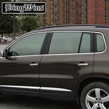 Car styling stainless Steel Window Trim stickers For VW Tiguan 2010-2016 Windows Frame Sequin trim decorate Accessories for kia sportage 2010 2014 stainless steel auto up bottom door window trim decoration surround windows frame strips 8pcs set