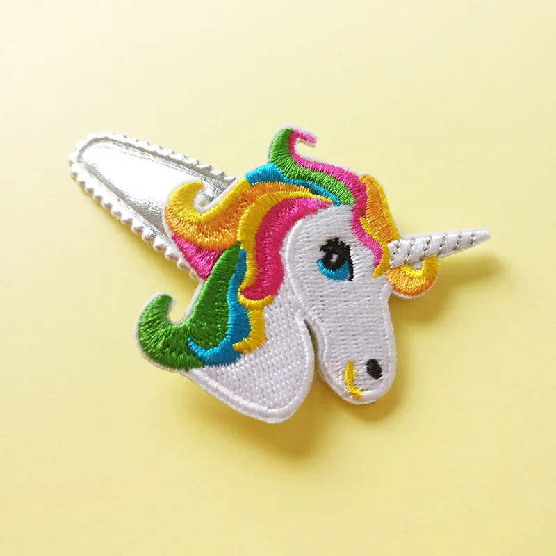 

10pcs/lot Glitter Cartoon Animals Glitter Felt Animals Girls Hairpins Kid Colorful Embroid Hair Clips Delicated Elastic Hairband