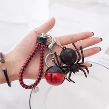 Мультфильм Япония милые животные Сова и паук брелок кожаный шнур колокольчик брелок девушка автомобиль кошелек кукла кулон брелок