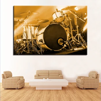 

Gohipang 1 Pieces HD Print Canvas Paintings For Living Room Musical Instruments Wall Art Posters Home Decor Drum Kit Pictures