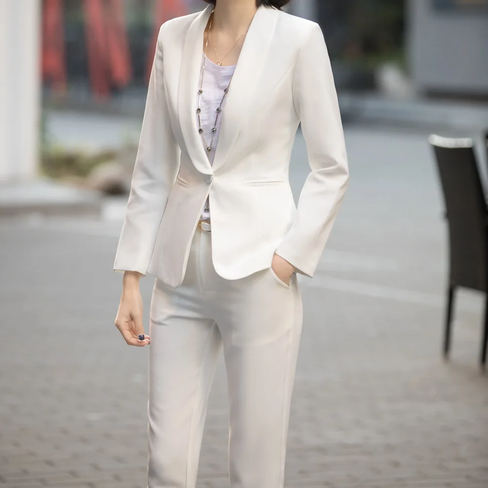 Set female new 2018 autumn woman suit two-piece fashion temperament solid color small suit + casual slim wild trousers Women's Sets