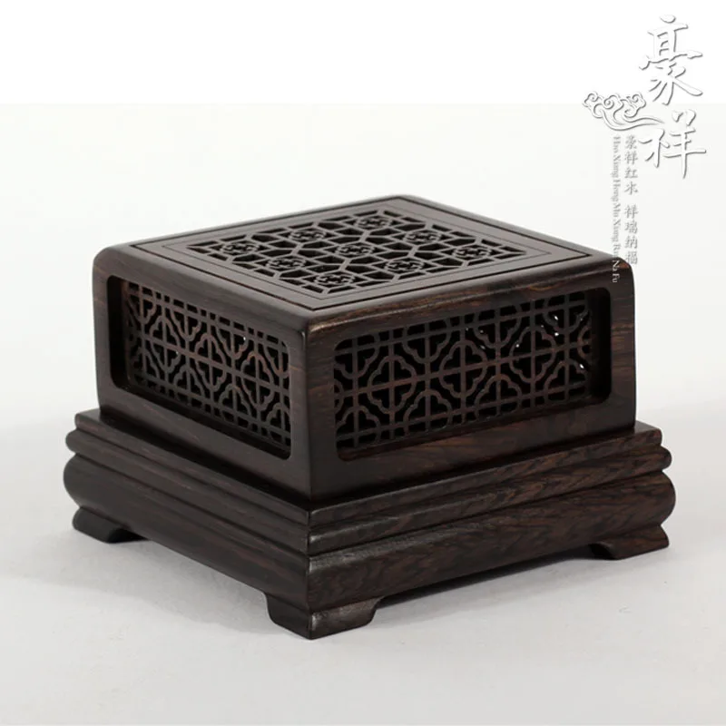 Authentic five sided hollow square purple sandalwood incense burner