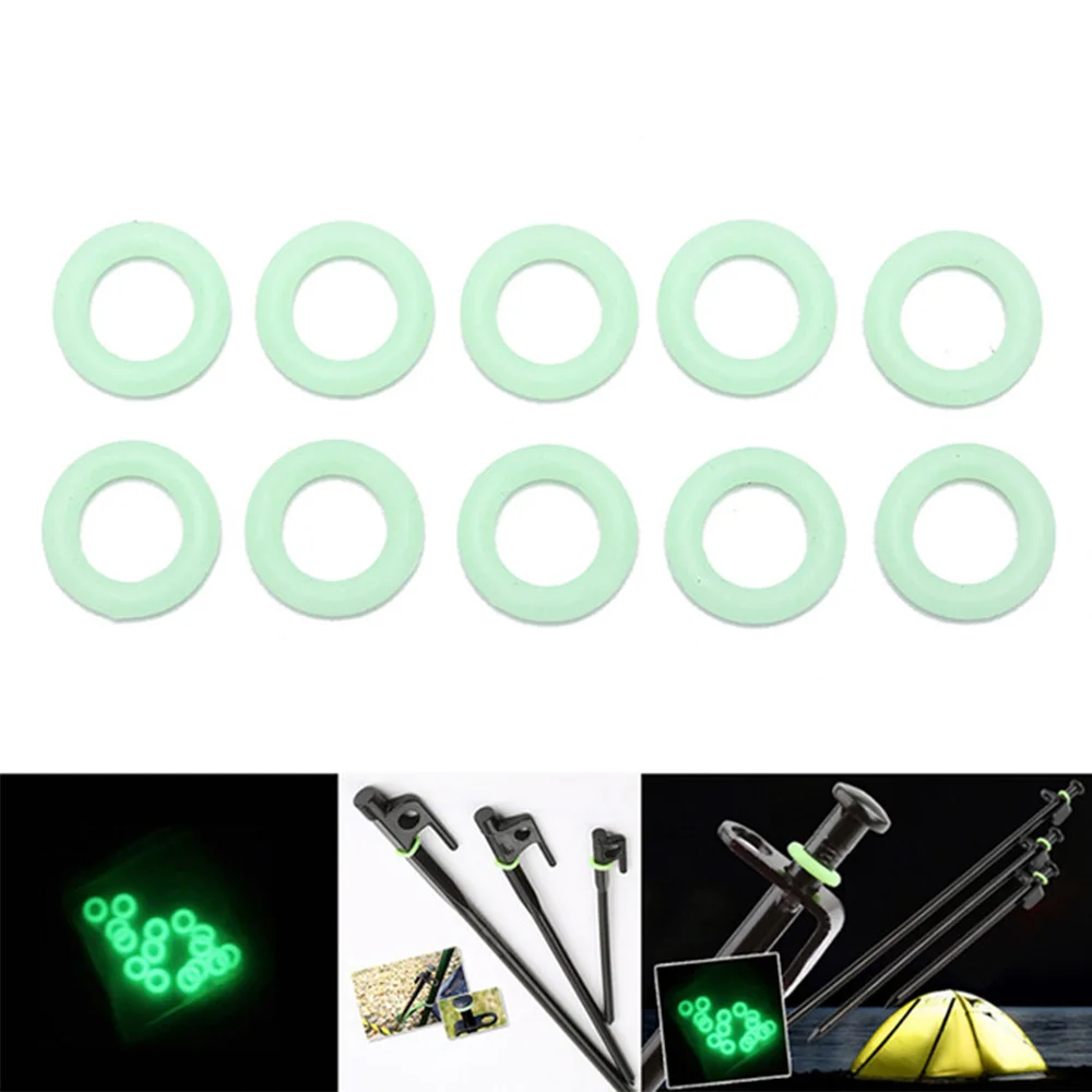 

50Pcs Camping Tent Nail Parts Night Vision Luminous Safe Round Ring Multi-functional Tent Accessories