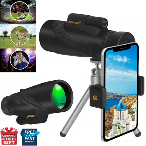 

40x60 Monocular telescope Dual Focus Waterproof Monoculars +Phone Clip+Tripod US
