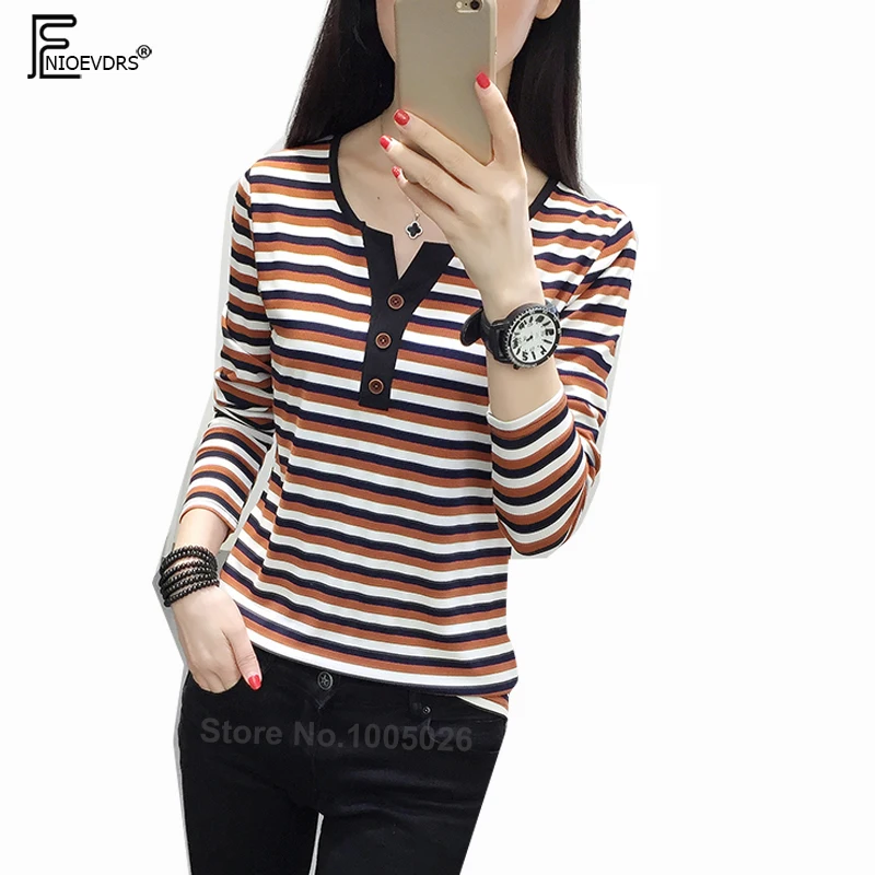 Autumn Winter Basic T Shirts Women Fashion Slim Preppy