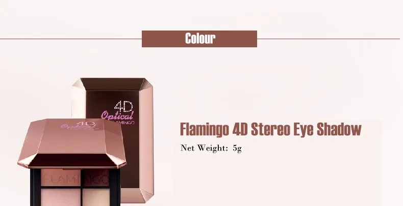 Фламинго 4 цвета минеральная пудра мерцающие тени для век Высокая точность цвета и эффекты палитра теней для век