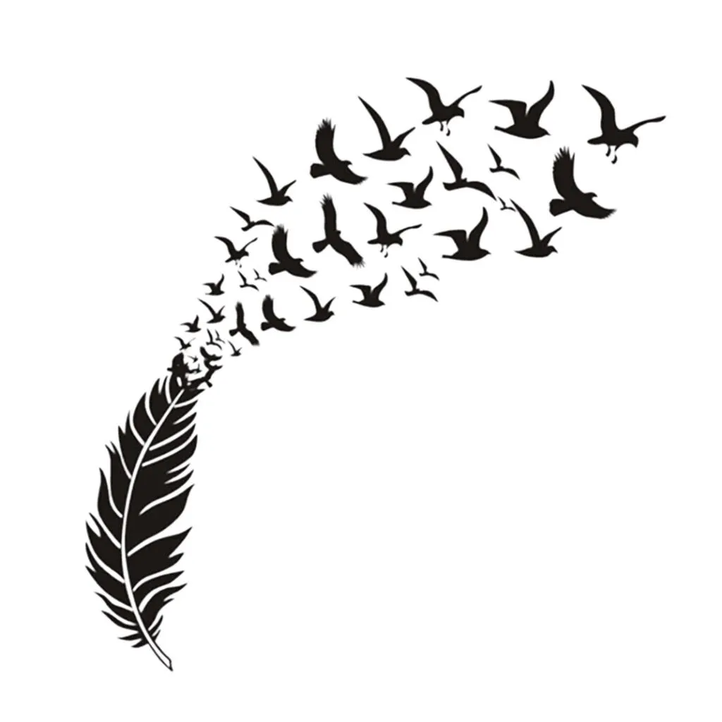 DIY Birds Wall Stickers Feathers Turning Into Art Murals Home Decor Living Room Bedroom Decoration Vinyl Removable Decals | Дом и сад