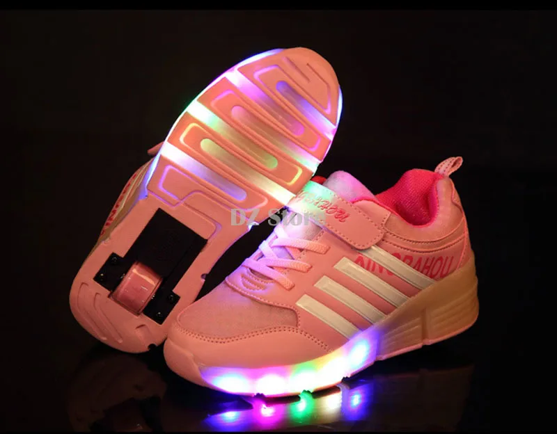 Kids Shoes with LED Lights Children Roller Skate Sneakers with Wheels glowing Led Light Up for Boys Girls Zapatillas Con Ruedas 28