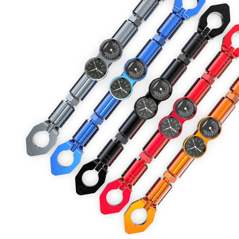 CNC balance bar car waterproof luminous double clock creative personality time thermometer motorcycle modification accessories CNC balance bar car waterproof luminous double clock creative personality time thermometer motorcycle modification accessories