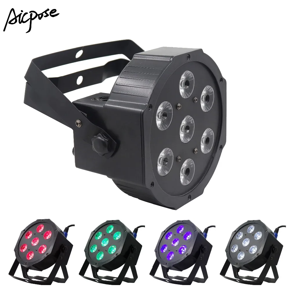 

25 Angle 7x12W Led Par Lights RGBW 4in1 /RGBWA UV 6in1 Flat Par Led dmx512 Disco Lights Wedding Stage Lighting