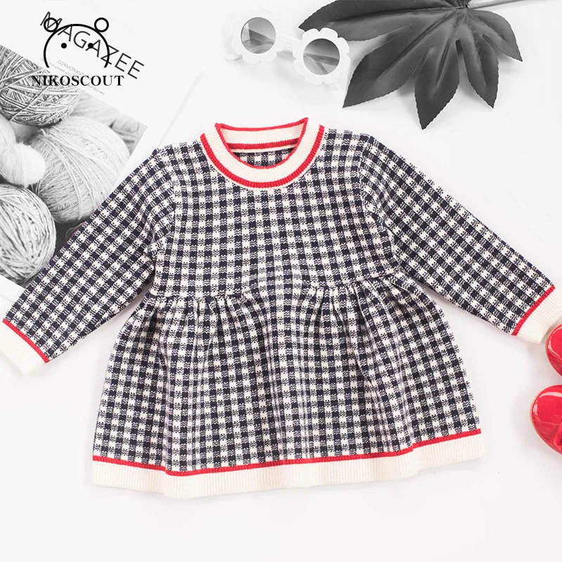 

2019 New Baby Girl Sweater 1-5 Years Old Long O-Neck Knitted Pullover Korean SPING Autumn Girls Sweater Dress fall Sweater