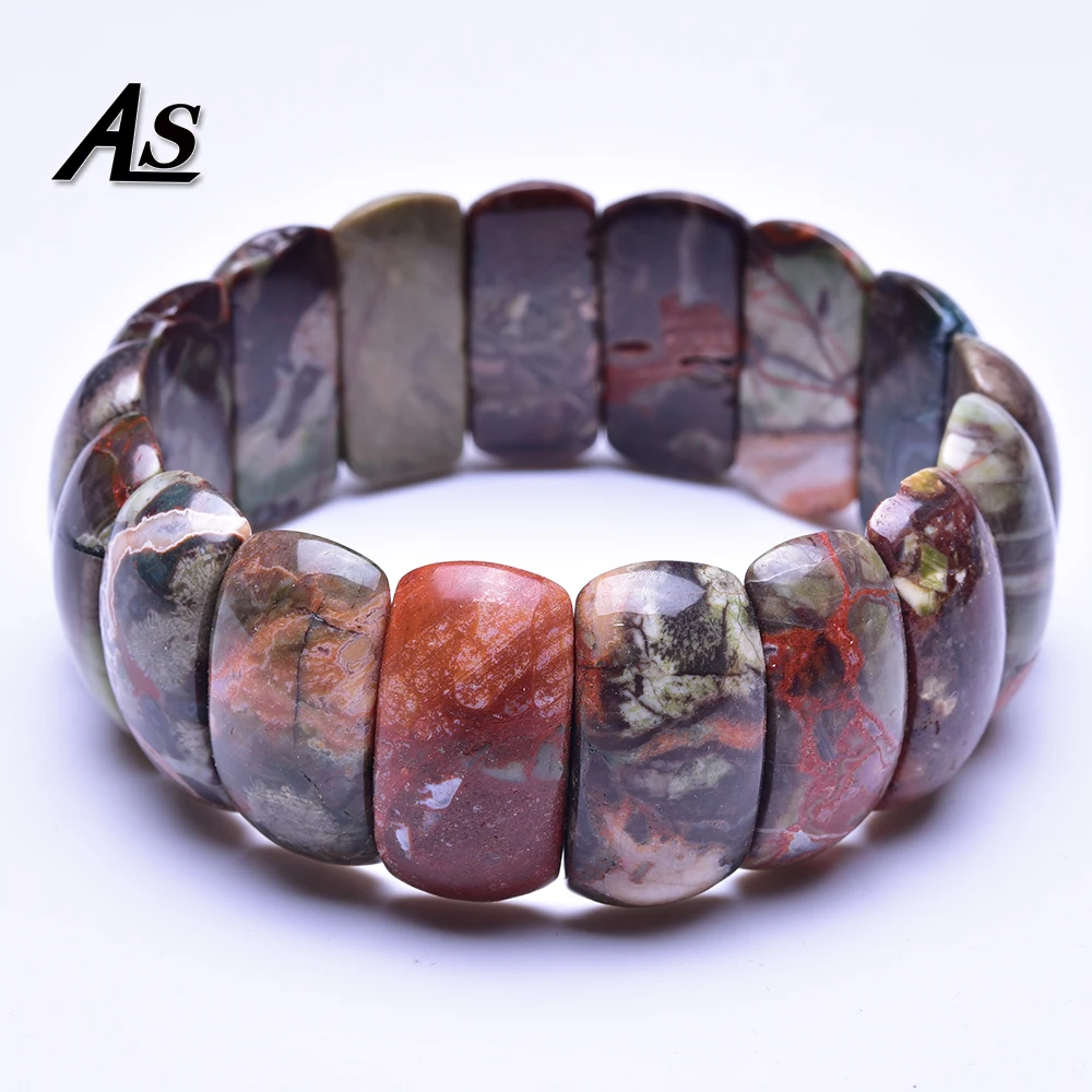 

Asingeloo Multi Color Natural Stone Beads Handmade Elastic Bangles Bracelets for Women
