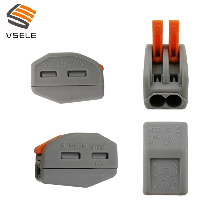 VSELE 18 шт./лот VSE 412 413 415 провода разъемы Тип вилки пружинный зажим мини 222 компактный