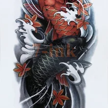 Водостойкие Временные татуировки китайские традиционные татуировки Карп Тотем рыбы Водная передача поддельные татуировки флеш-тату для женщин и мужчин