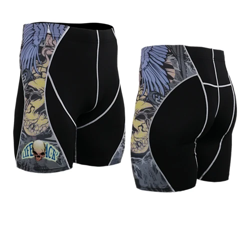 

2017 Mens Bodybuilding Tights running Shorts Sexy Fitness Shorts Skinny Compression Wicking trunks skin Gym Clothing
