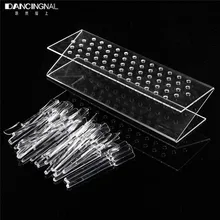 Pro 1 Set 64 Sticks Acrylic Nail Art Polish UV Gel Tips Display Stand Rack Practice Tool Nails Displayer DIY Tools