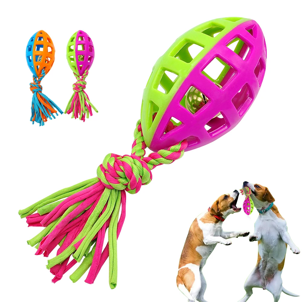 Football Dog Toy Pet Interactive Squeak Ball Sound Toys Rubber Teeth