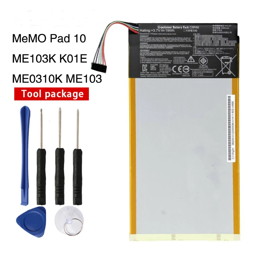 

Orginal C11P1411 Battery For ASUS MeMO Pad 10 ME103K K01E ME0310K ME103 4980mAh