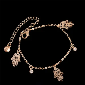SHUANGR 2016 мода браслет Хамза браслет на ногу для женщин золото Чиан стопы девушка пляж лодыжки браслеты ювелирные изделия - изображение