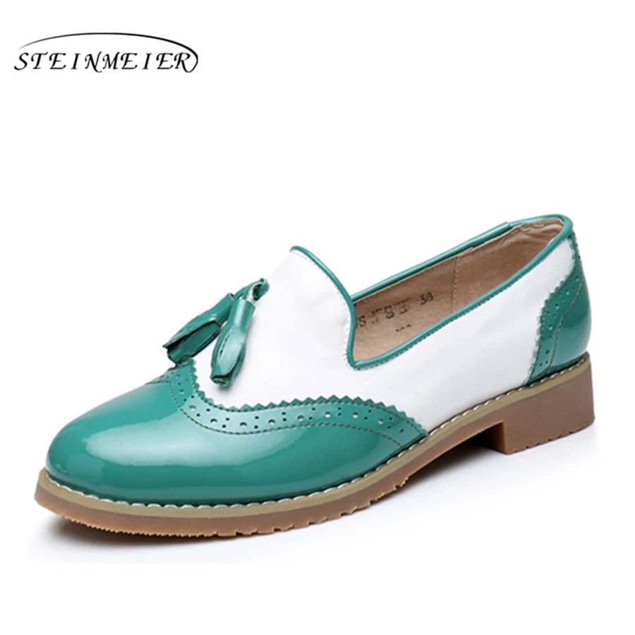 

2017 women genuine leather full grain leather red oxford shoes us8.5 9 lovely tassel sweet shoes for women free shipping