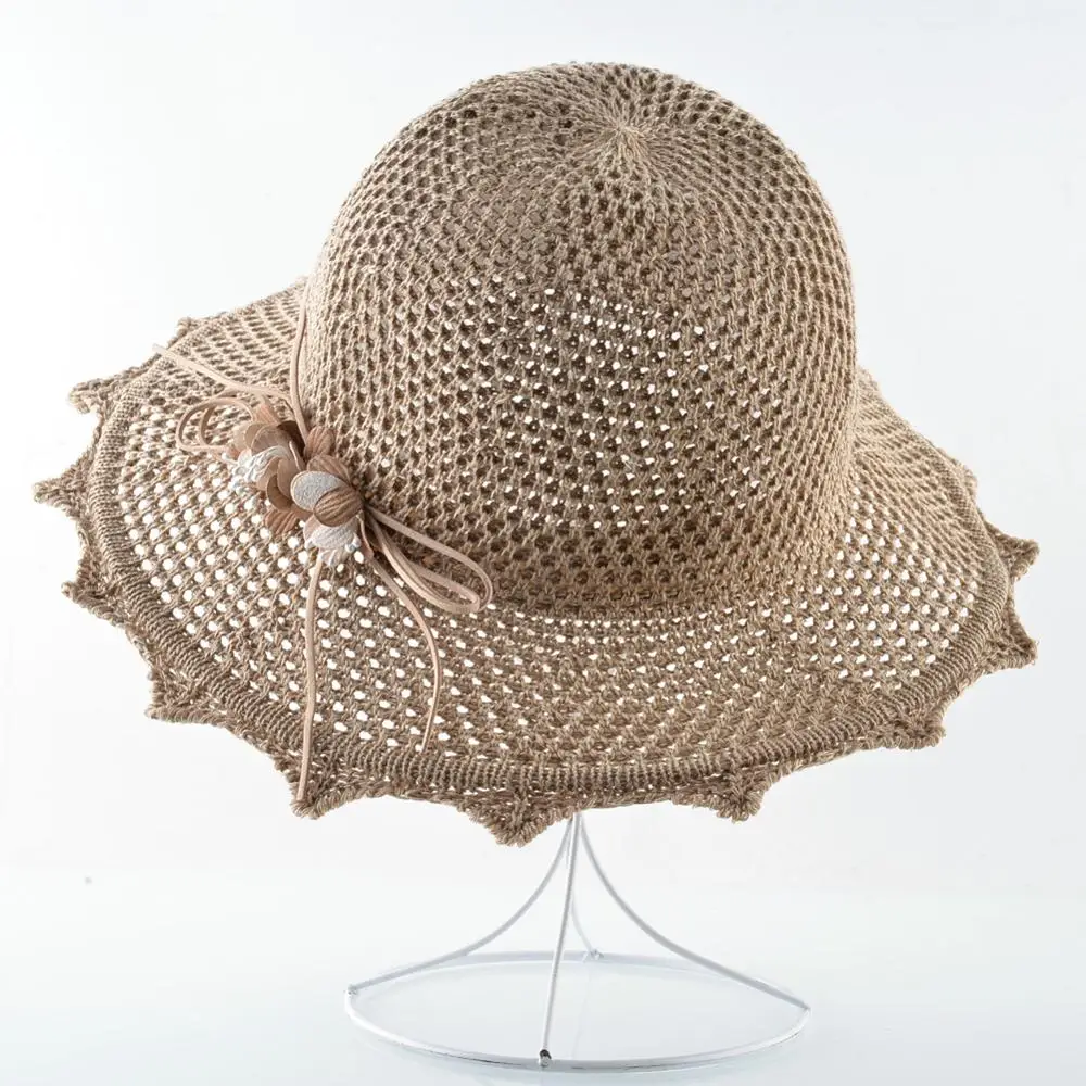 الأزياء محبوك قبعات من القش للنساء الصيف شاطئ كاب الصلبة اللون قبعة الشمس السيدات واسعة حافة الظل زهرة قبعات مرن بنما العظام الأزياء محبوك قبعات من القش للنساء الصيف شاطئ كاب الصلبة اللون قبعة الشمس السيدات واسعة حافة الظل زهرة قبعات مرن بنما العظام