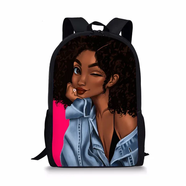 FORUDESIGNS/Для девочек Школьный рюкзак в виде животных; в африканском стиле черного цвета для девочек, школьная сумка для детей Очаровательная записная книжка сумка школьная сумка Подростковая Mochila - Цвет: Z3717C