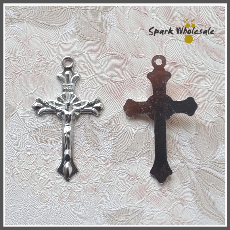 100pcs/lot Wholesale Catholic Jesus Crucifix Pendant Metal Cross for