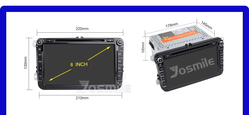 Sale Josmile 2 Din Car DVD Player For VW Volkswagen Passat b6 b7 Skoda Octavia Superb 2 T5 Golf 5 Polo Seat leon Radio GPS Navigation 17