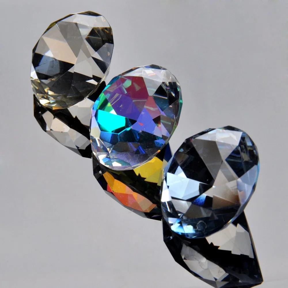 50pcs 30mm transparent multi faceted Crystal Diamond jewel Paperweight