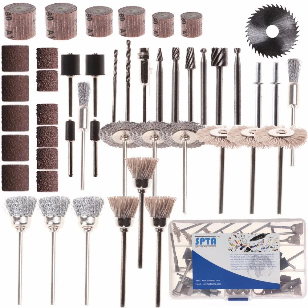 SPTA 47Pcs Rotary Tool Accessory Set With Box Fits Proxxon Dremel