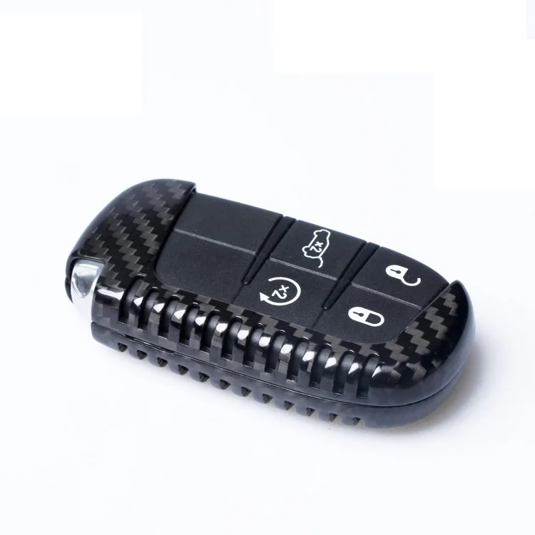 Remote Key Fob Cover Shell For- Jeep Grand Cherokee Carbon Fiber Key Case Car Styling Accessories