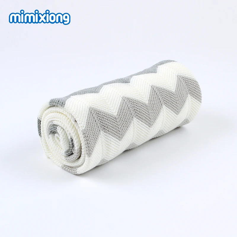 Best Super Soft Newborn Swaddle Wrap Blankets Stripe Knitted Infant Baby Basket Blanket Summer Air Conditioning Toddler Bedding Quilt