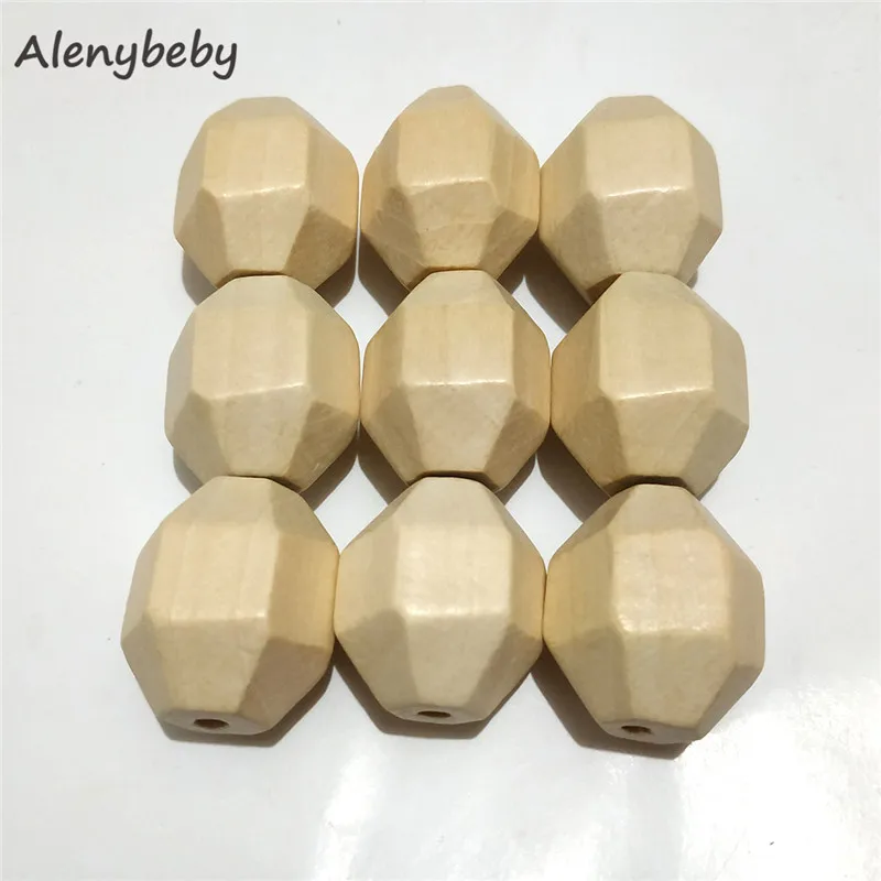 Деревянные Геометрические бусины Icosahedron Прорезыватель для зубов ухода колье