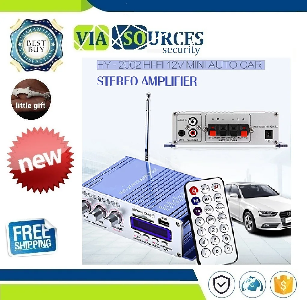 

HY-502 USB FM Audio Car Stereo Amplifier Radio MP3 Speaker LED Hi-Fi 2 Channel Digital Display Power Player for Auto Motorcycle