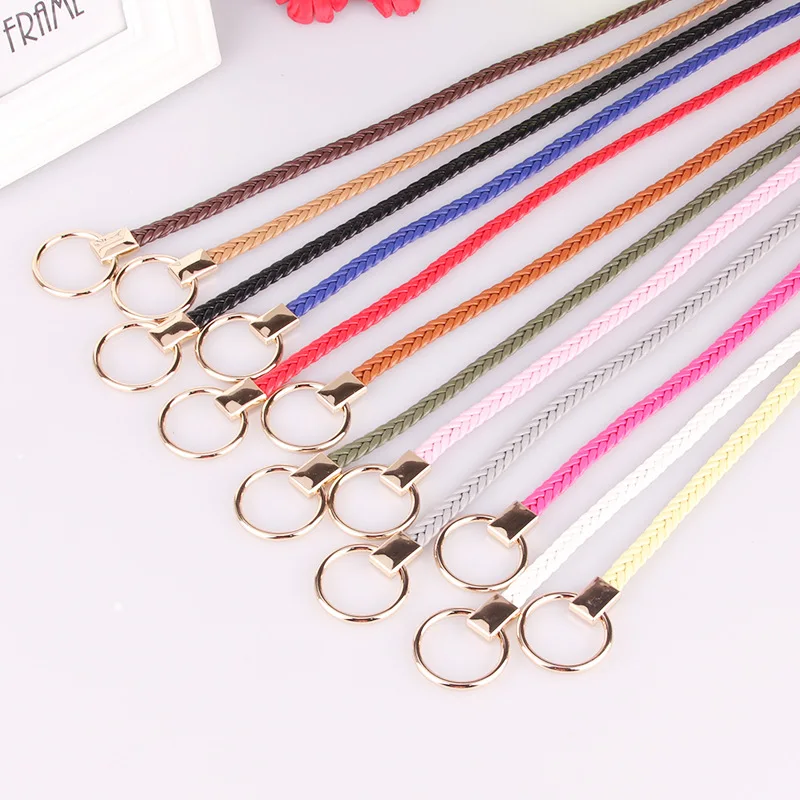 

Fashion Brief Knitted Candy Colors Womens Belt Rope Braid Female Belt For Dress High Quality Belt For Female